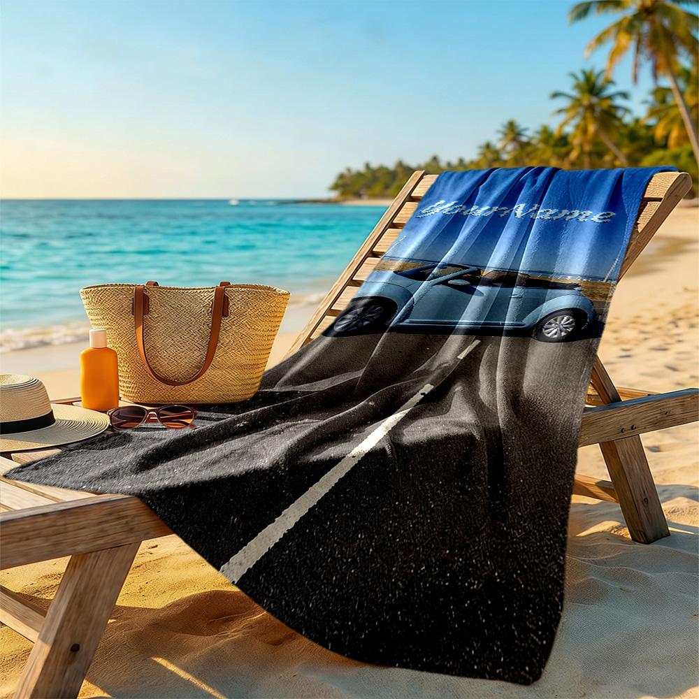 Kw Heavy Trucks Customize Text Beach Towel Super Soft Microfiber Quickdry Fabric Suitable for Swimming Gym Camping Yoga Vacation