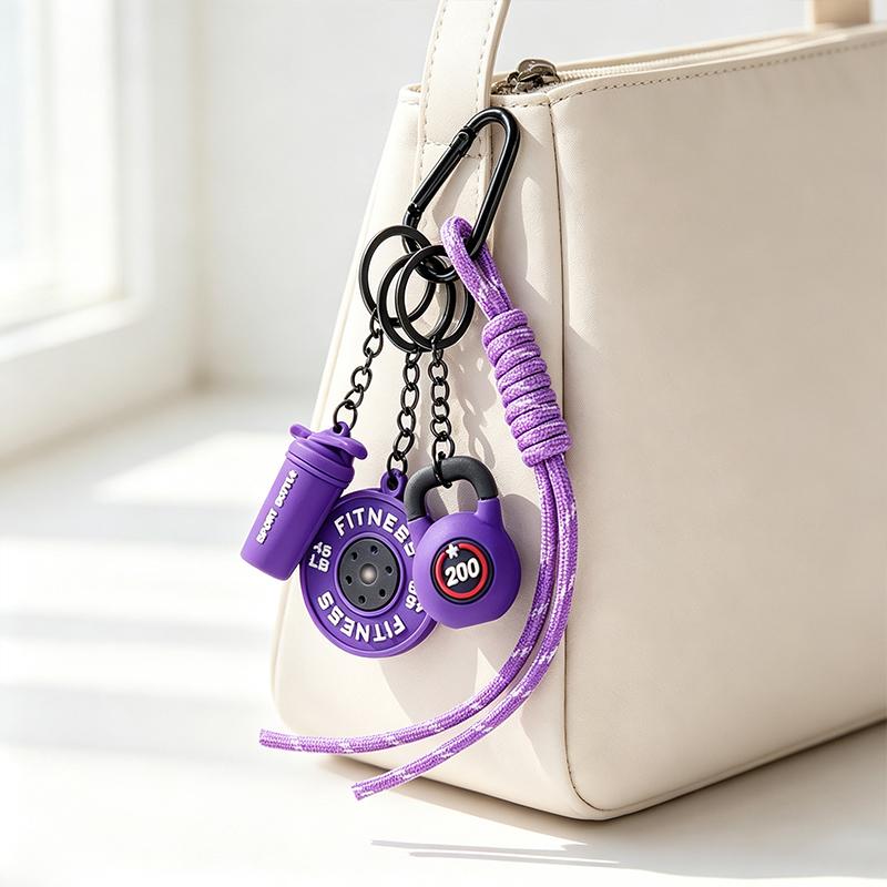 Bag Charm Kettlebell Dumbbell Hand-Woven Ropes Luxury Bag Pendant Trendy Sports Bag Pendants Gift For Fitness Enthusiasts