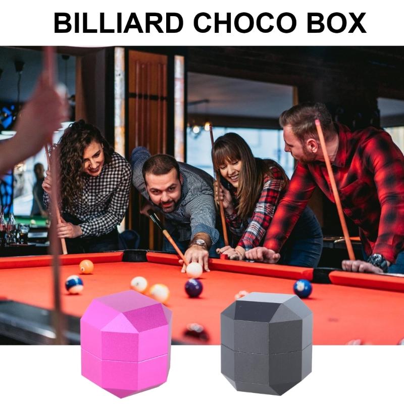 2-Layer Octagonal Portable Pool Chalks Holder Magnetic Billiard Cue Chalks Box Snooker Tool Billiard Chalks Case