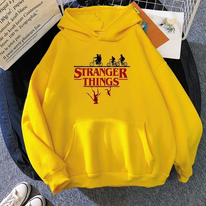 Stranger Things Print Pullover Hoodie Fleece Jacket Sweatshirt Unisex Loose Warm Hooded Top