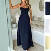 Spring 2026 European & American Women's V-Neck Elegant Pleated Dress