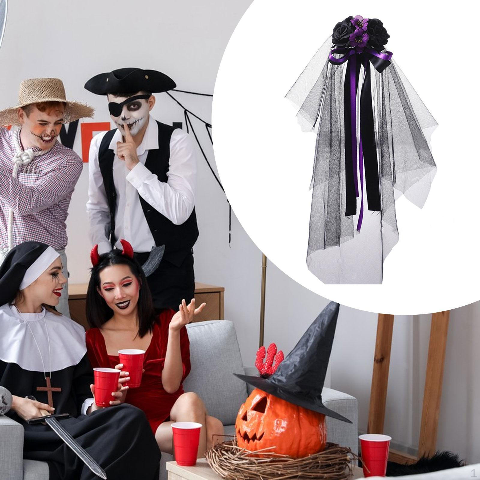 

Черный Хэллоуин для женщин Ленты Легкий головной убор Головной убор Сценическое выступление Маскарад Purple Rose