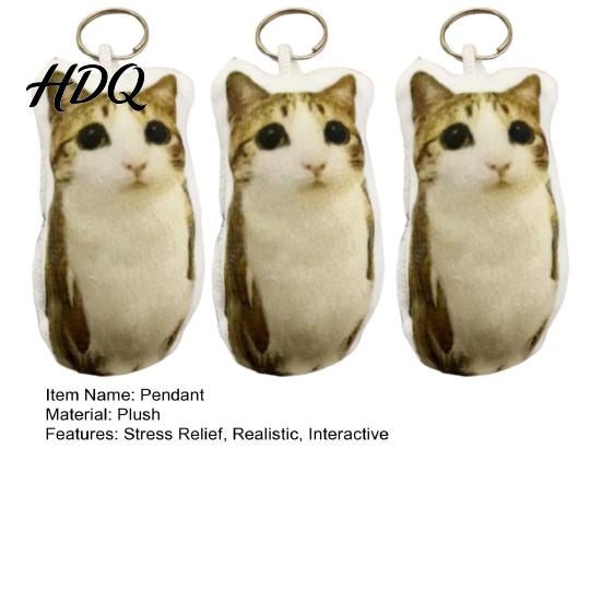 Cute Cat Ornament Meow Voice-Activated Plush Keychain Talking Stuffed Animal Interactive Pendant for Bags Backpacks Funny Gift Kids Students