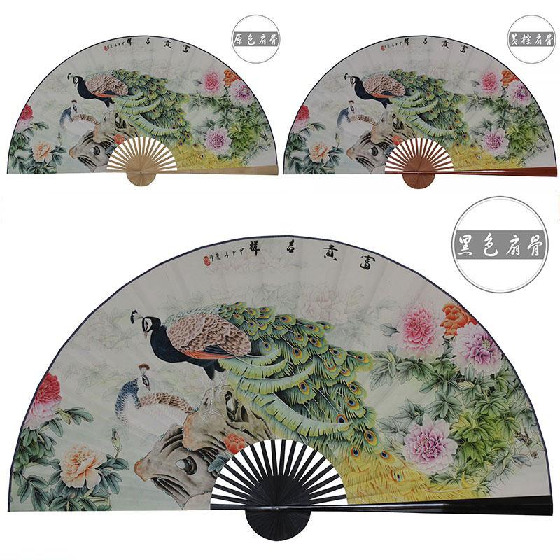 50x88cm Große Blumen Vögel Papierfächer Wandbehang Dekorativen Faltfächer Büroflur Zuhause Wohnzimmer Dekorativer Fächer