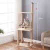 Solid Wood Sisal Cat Tree with Space Capsule and Scratch Board