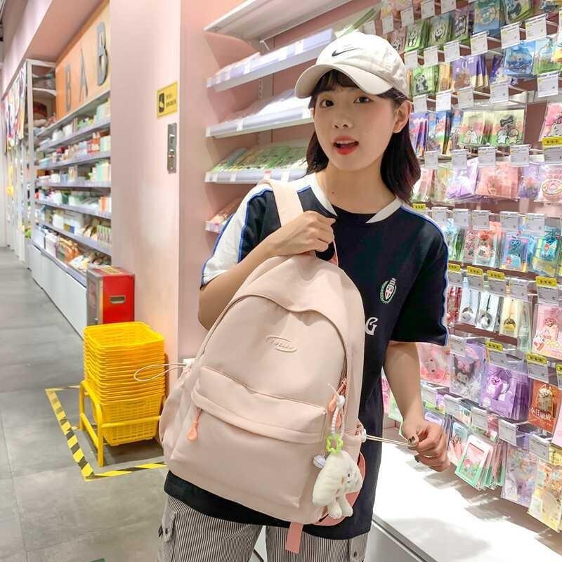 Stylish High-capacity Nylon Backpack For Casual Travel Neutral Design Waterproof