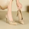 Fashion Pointed Stiletto High Heels Women's Shallow Mouth Bow High Heels Single Shoes Waterproof Table Patent Leather Women's Shoes