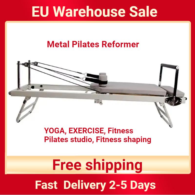 Folding Pilates Reformer with Metal Frame - Sturdy Core Training Machine for Yoga & Pilates, Home-Use Exercise Equipment