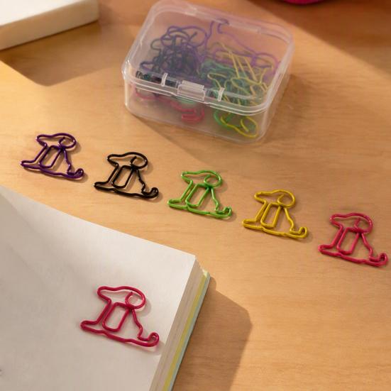 Cute Book Markers for Readers 20PCS Shaped Paper Clips, Bone/Duck/Dog/Cat Shape, Decorative Funny Bookmarks Students Metal Fasteners Office And School