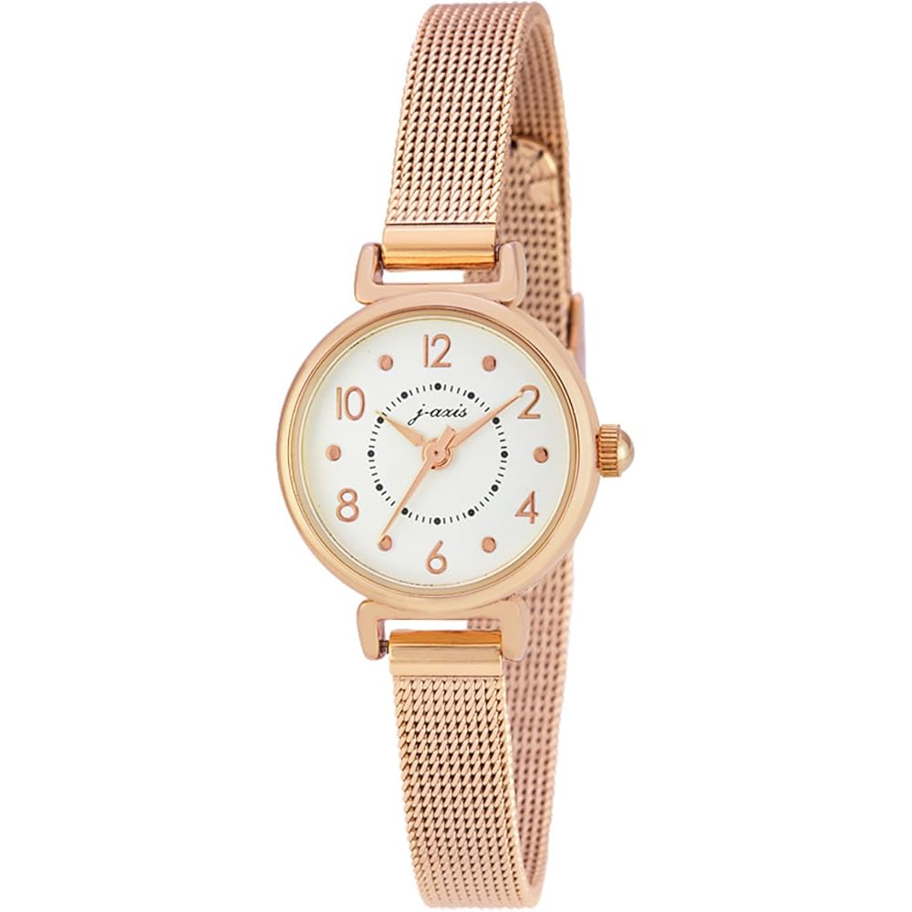 

J-AXIS Slim Mesh Belt Watch BL1132-PG Rose Gold Color Elegant Design