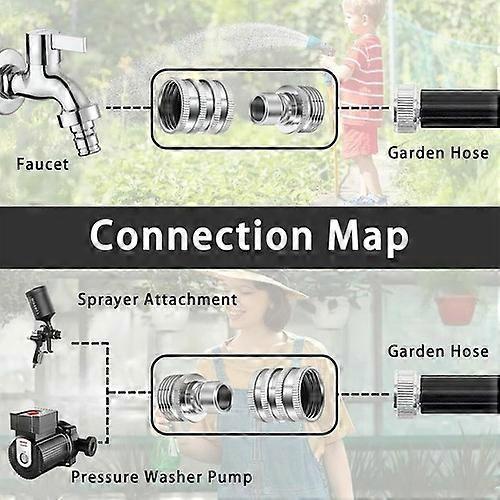 Gettoreach Stainless Steel Garden Hose Quick Connect Fittings Set