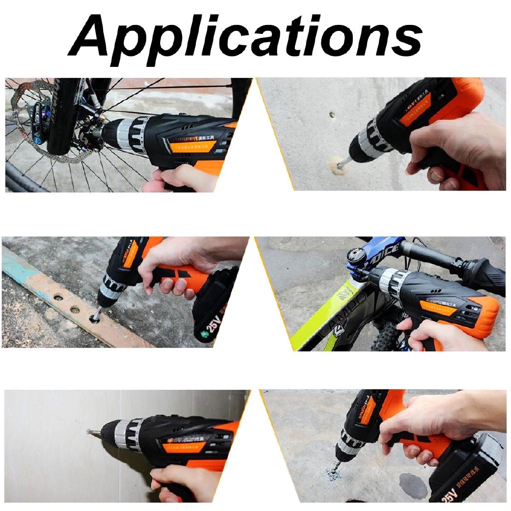 1/2Pcs 35Nm Cordless drill Double Speed Adjustment LED lighting Large capacity battery 15-speed torque adjustment