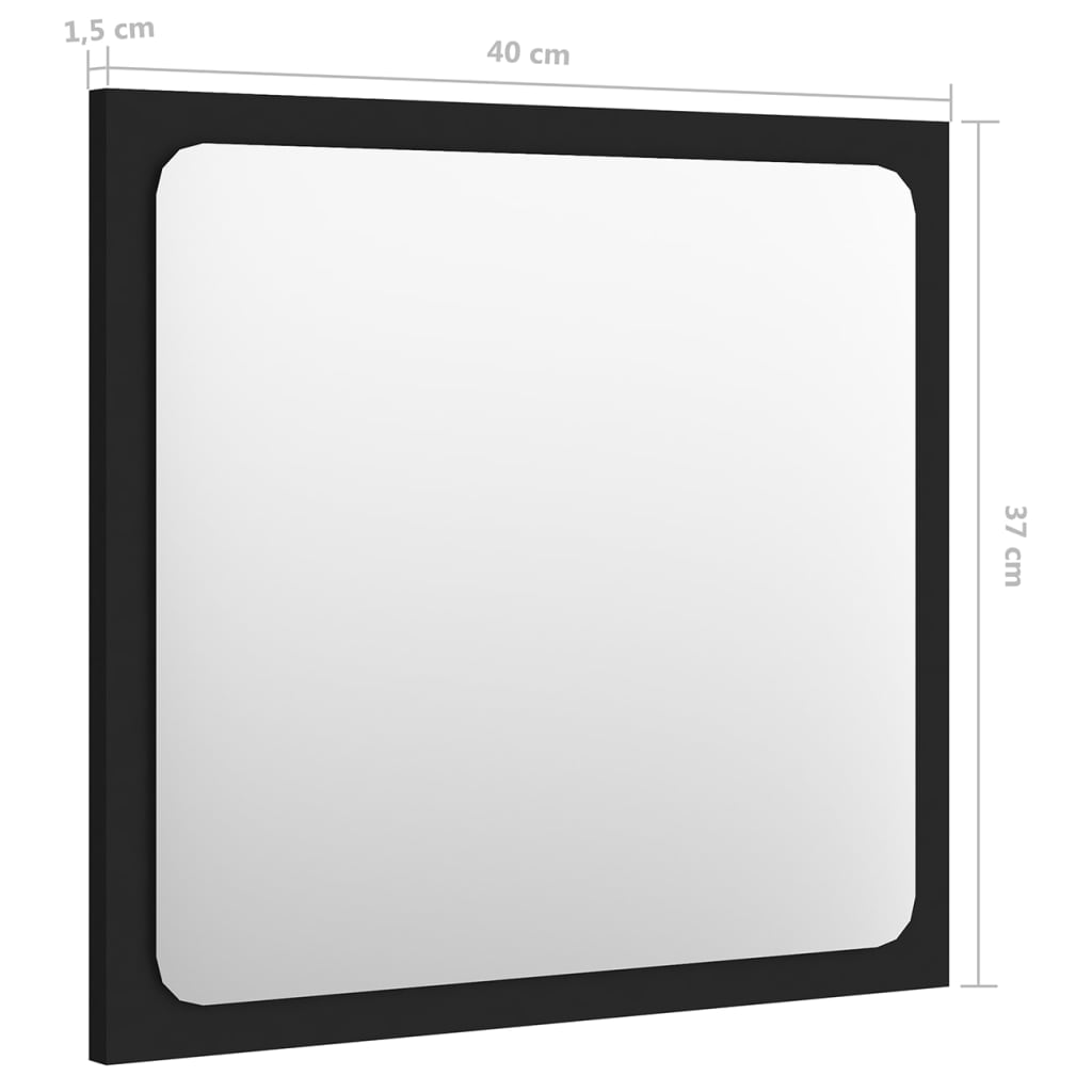 Bathroom Furniture Set Black Particleboard