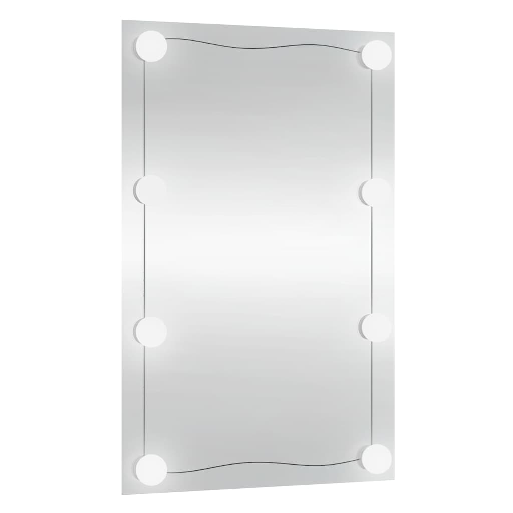 Wall Mirror with LED Lights 40x60 cm Rectangular Glass
