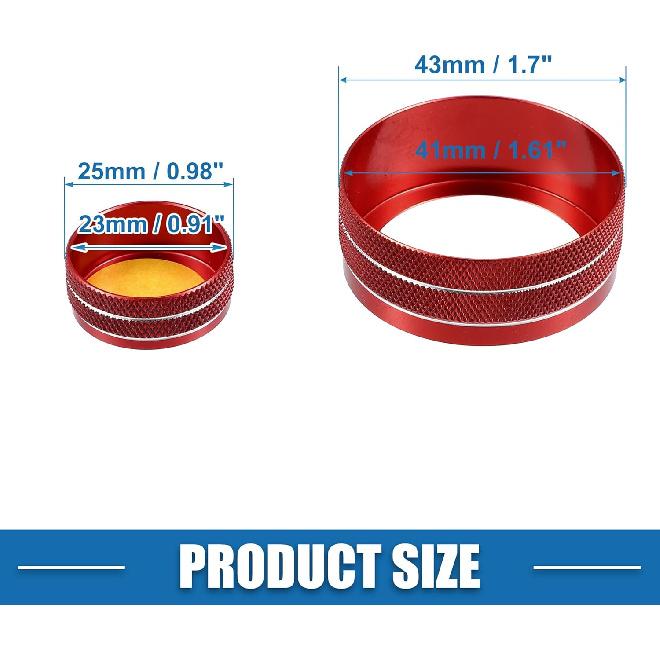 Car Center Console Multimedia Control Button Cover for Infiniti Q50 QX50 Q60 Red (Set of 2)