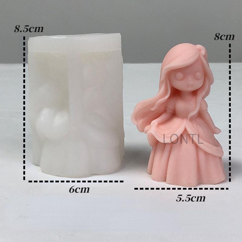 DIY Girl Doll Silicone mold 3D Princess Statue Resin Crafts Plaster mold Cute doll candle soap chocolate ice cube baking tools