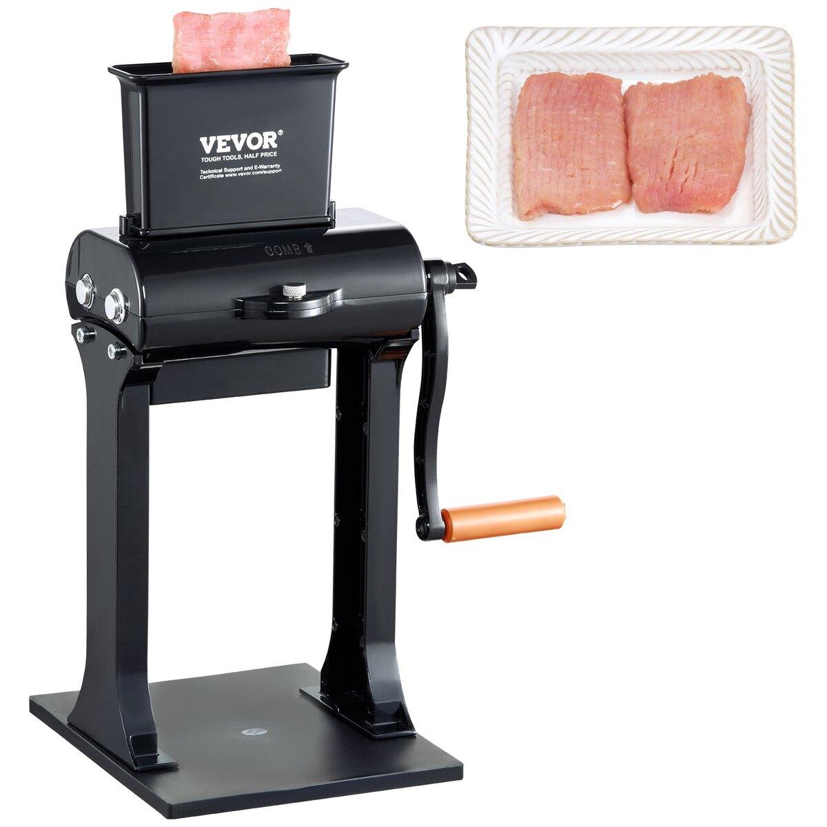 Attendrisseur de viande commercial, Machine attendrisseuse de viande robuste en acier inoxydable, Outil de cuisine à fonctionnement manuel rapide et facile, Orifice d'alimentation de 5,8 pour le bœuf,