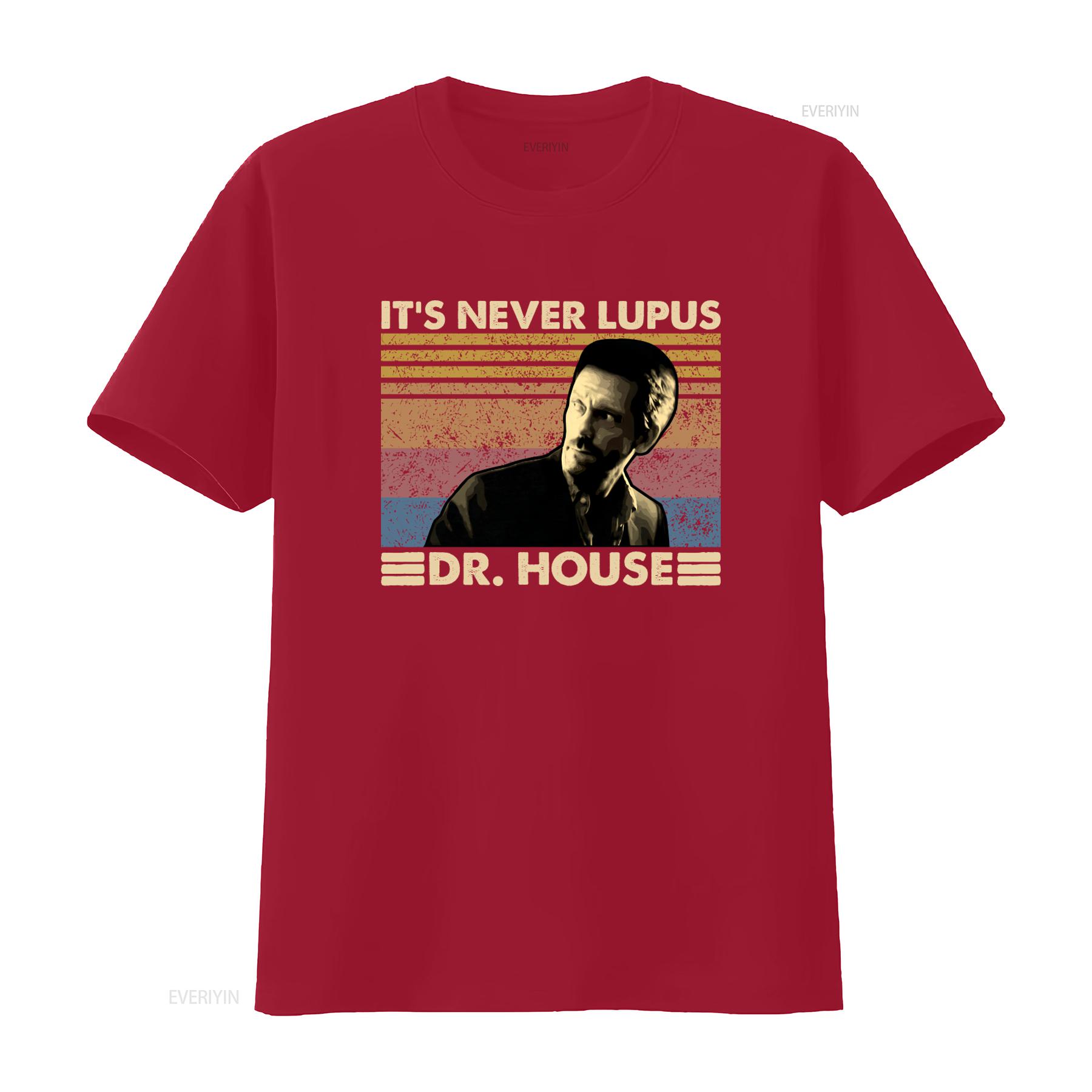 Its Never Lupus Dr House Vintage Retro T Shirt Unique Design for Fans vintage Washed fashion Stretched Versatile Stylish S