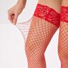 Elastic Large Plus Size Black Lace Hollow Fishnet Girls Mesh Stockings Red Thigh High Sexy Over Knee Long Socks For Women Xxxxxl