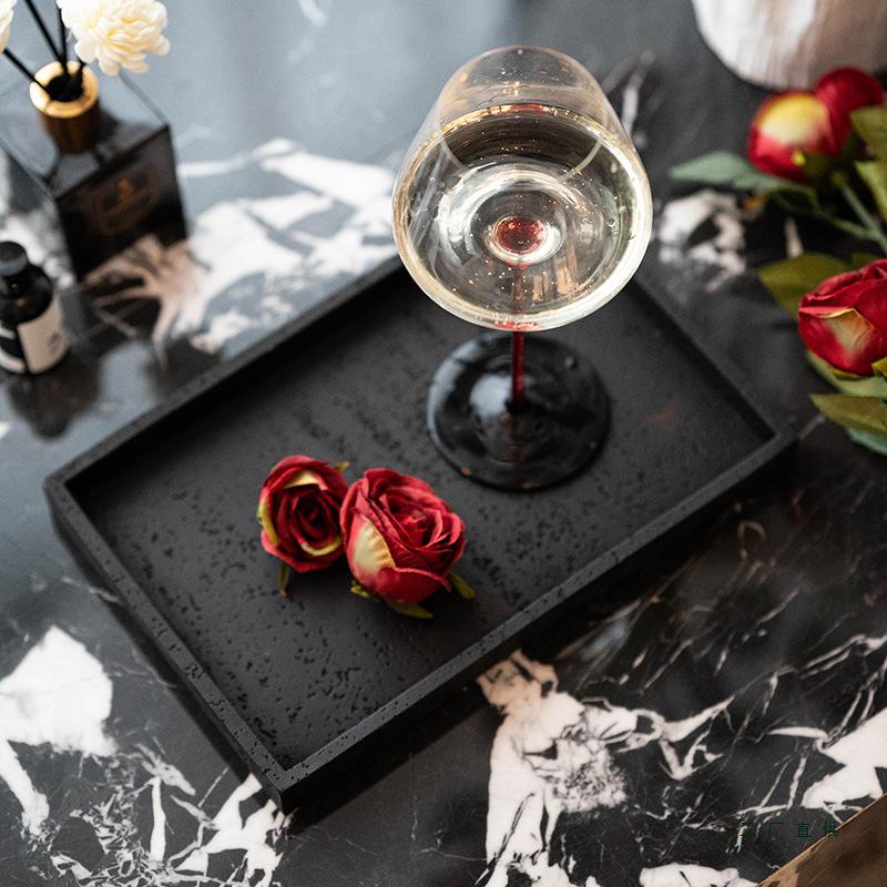 Travertine Wabi-Sabi Tray: Aromatherapy Storage, Luxury Bathroom Ornament, Living Room Decoration.