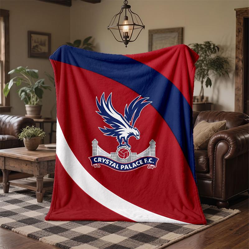 Crystal Palace Football Print Flannel Blanket Soft Warm Sofa Bed Throw Blanket For Home Office Bedroom