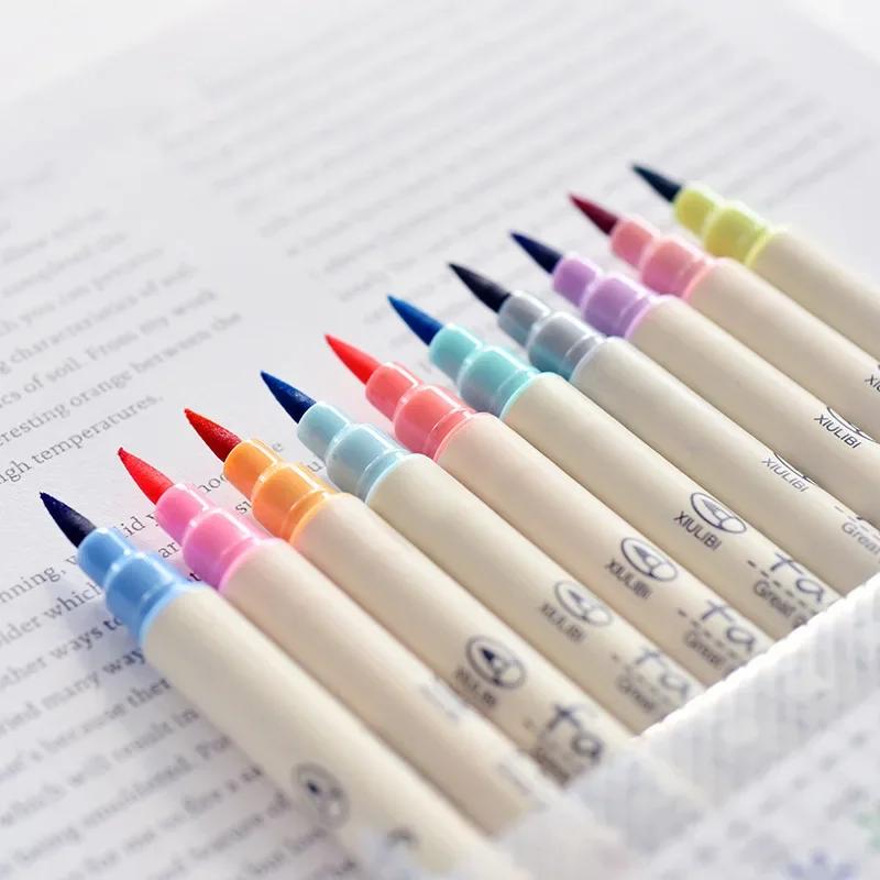 Color Watercolor Pen Soft Hair Beauty Pen Brush 10 Color Set Children Student Comic Calligraphy Brush