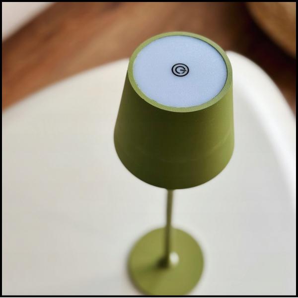 Green LED table lamp 38.5CM wireless 3 modes touch night light