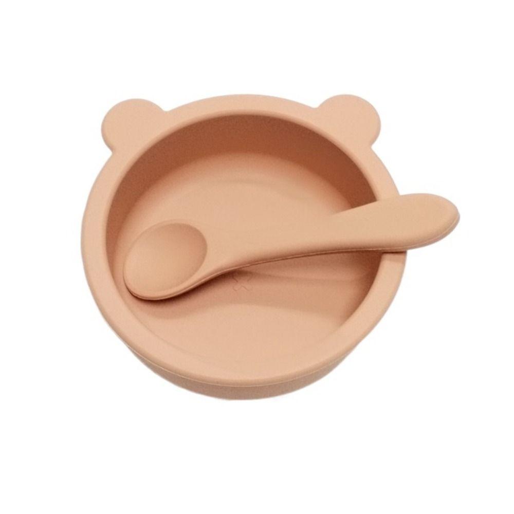 Flexible Feeding Tableware Waterproof Feeding Bowl Set Unbreakable Baby Bowls with Spoon  Toddlers