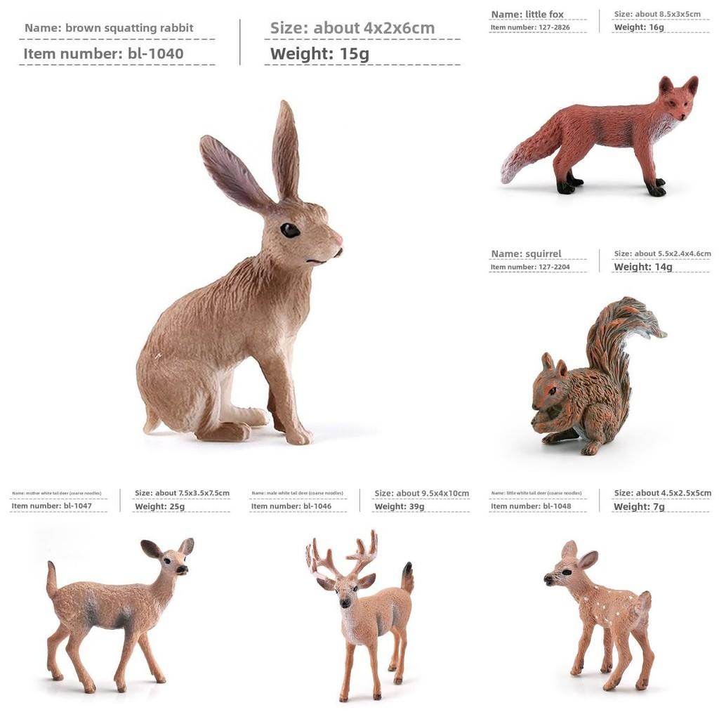 Forest Wildlife Pvc Animal Decor Set With Realistic Squirrel Fox Rabbit Deer For Holiday Home Decoration