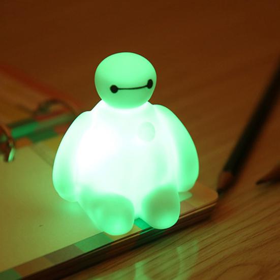 Sevimli Çizgi Film Baymax Değişen Gece Lambası LED Renkli Ev Çocuk Odası Lambası Hediye