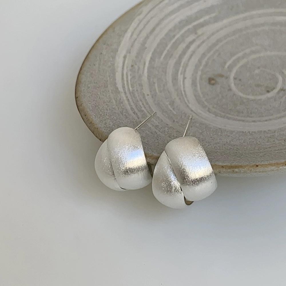 Vintage Matte Brushed Earrings for Women Korean Fashion Geometric Cross Stud Earrings Jewelry Party Accessories Gifts