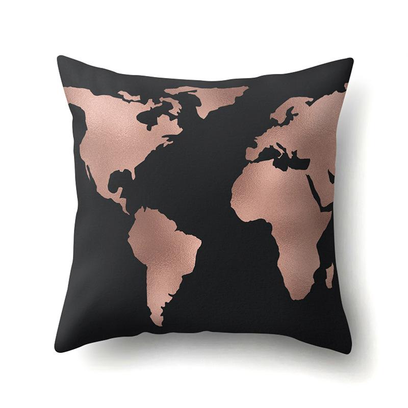 Polyester Pillow Case Automobile Decoration Home Printed Pillow Case Waist Cushion Cover Car Cushion Head Cushion Cover