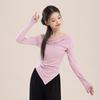 Chinese Classical Dance Cowl Neck Top - Modern Body-Shaping Dancewear for Daily Practice