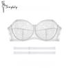 Reggiseno senza spalline ultrasottile da donna sexy con ferretto push-up