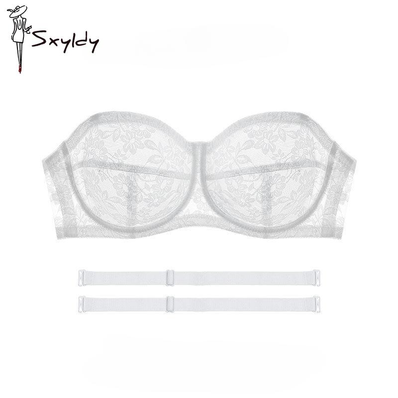 Reggiseno senza spalline ultrasottile da donna sexy con ferretto push-up