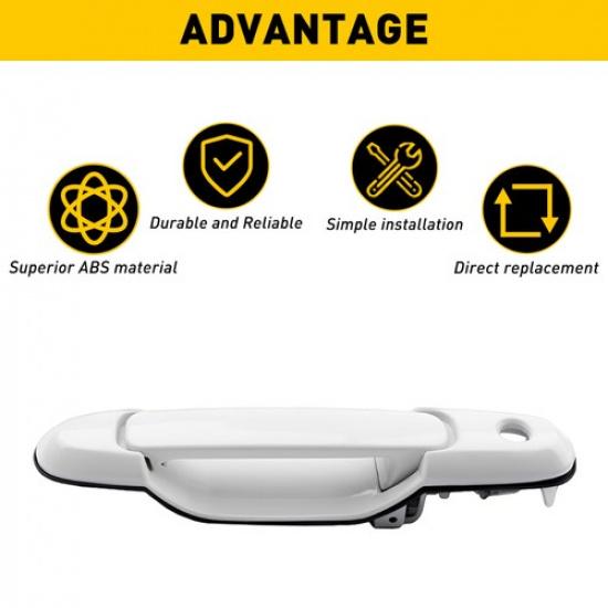 Front Left Side Driver Exterior Fit Door Handle White 1998-2003 Sienna Toyota