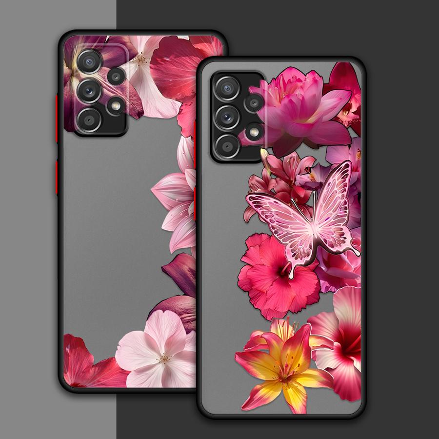 Cartoon Flower Art Case for Samsung Galaxy A73 A33 A14 A23 A17 A52 A54 A34 A36 A56 A55 A35 A52S A72 A16 A15 A53 Phone Cover
