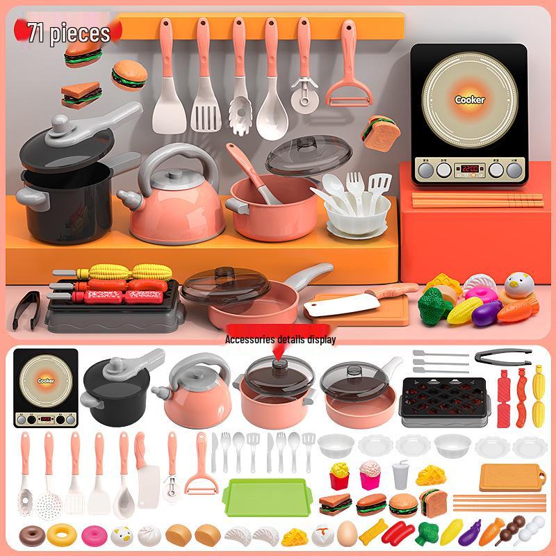 Kids' Play Kitchen Set: Cooking and Fruit Cutting Fun