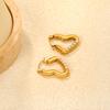 Jewelry Hollow Heart Sticky Pearl Earrings Niche Exquisite Temperament Love Ear Buckle Plated 18K Gold Earrings Women