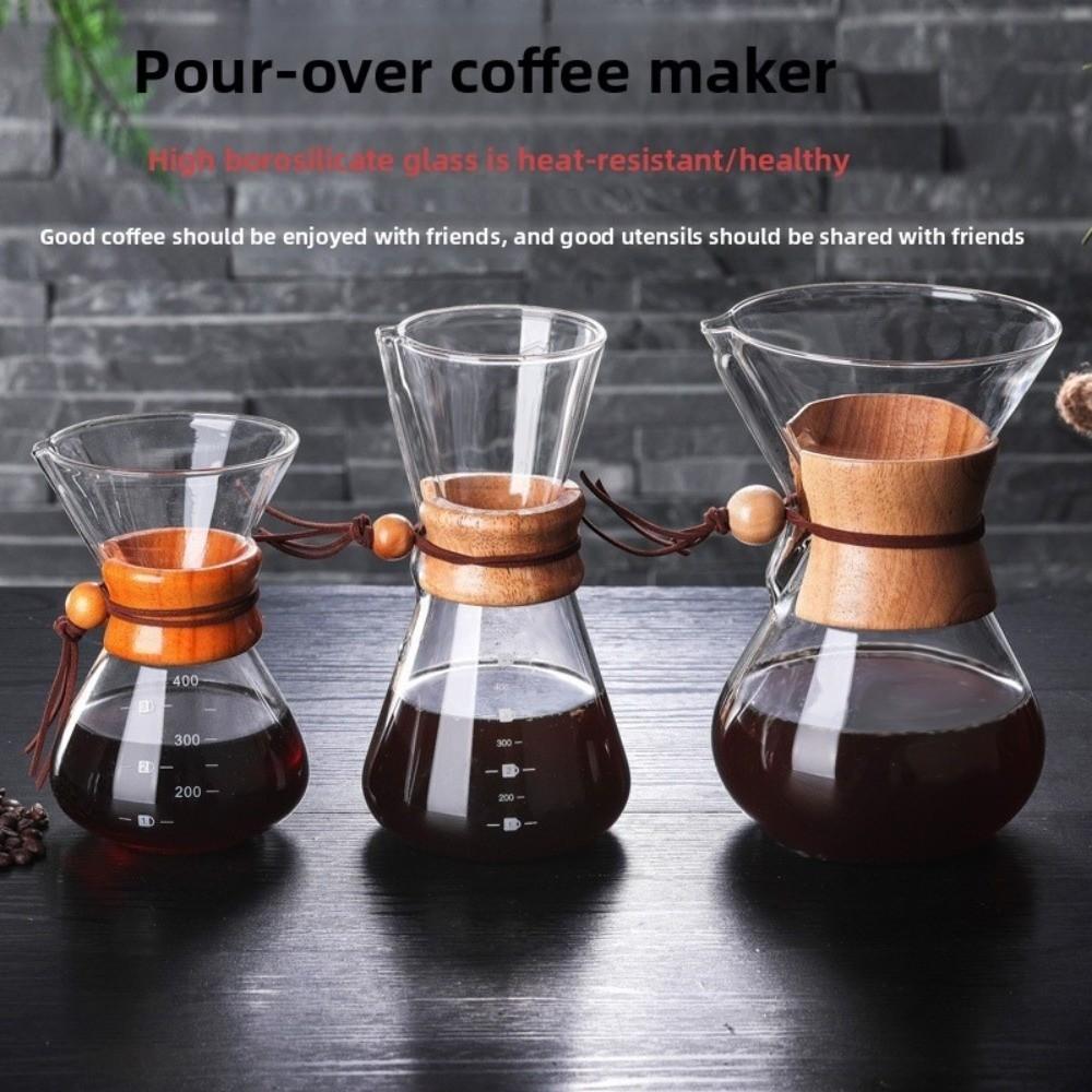 Glass Coffee Pot Stainless Steel Coffeeware Espresso Coffee Tea Pot Kitchen