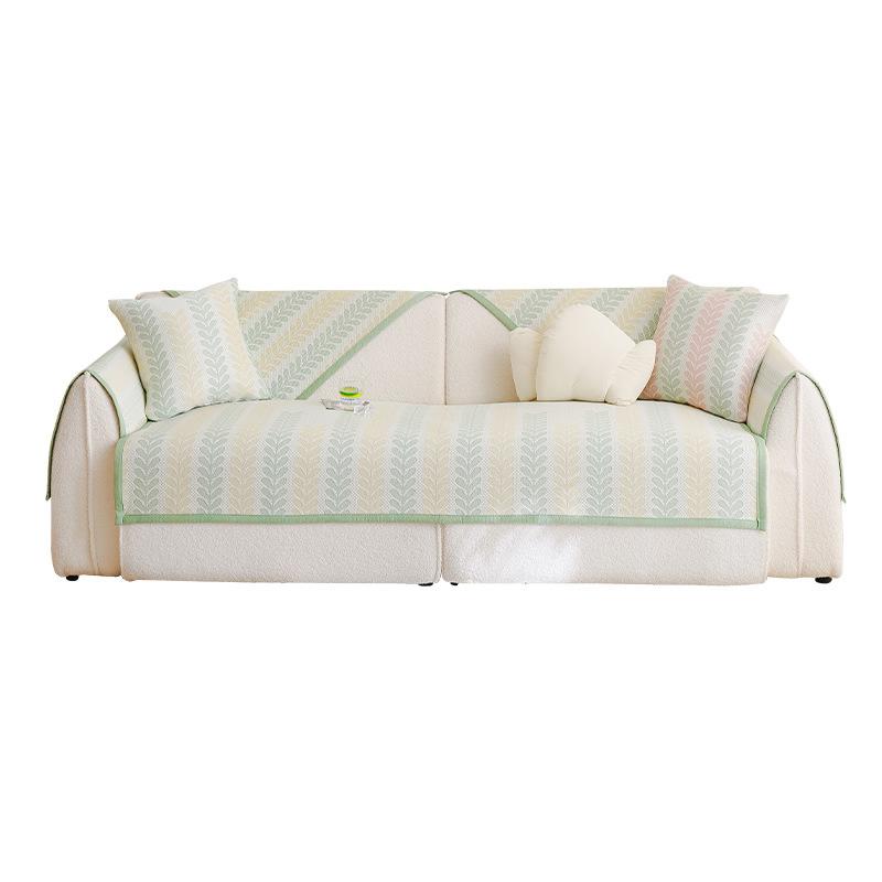 Ice Silk Sofa Cushion, Summer Sofa Mat Cushion  New Fixed Non-Slip Seat Cushion, Summer Advanced Feeling Cover Cloth