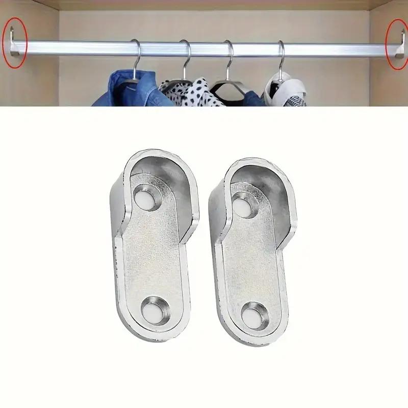 2/1PCS Thickened Wardrobe Clothes Rod Flange Seat Wardrobe Clothes Rod Bracket Accessories Clothes Rod Support Base Crossbar Parts