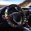 15inch Cow Sunflower Auto Steering Wheel Cover for Women Men Sunflower Lover,Brown Cowhide Steering Wheel Cover Protector Accessory Elastic and Anti