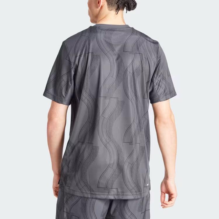 Adidas Club Tennis Graphic Tee Carbon/Black Men Streetwear IP1882