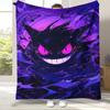 Gengar Pokemon Cartoon Ectoplasma Flannel Blanket,Ultra Soft Warm Plush Throw for Home Bedroom Bed Sofa Cover Picnic Gift