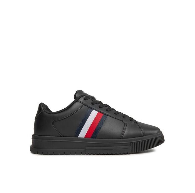 

Мужские кроссовки Tommy Hilfiger Supercup lth stripes ess fm0fm04895 чёрные EU 41