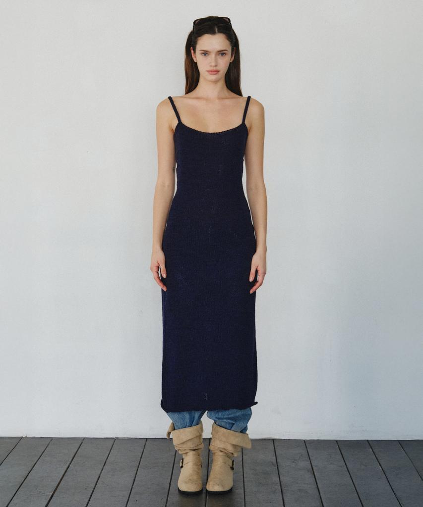 Cita Comfort Cotton Blended Long Knit Dress_Ctop715(Navy)