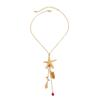 Crystal Pendant Starfish Shell Earrings Long Tassel Sea Series Necklace  Resort Wear