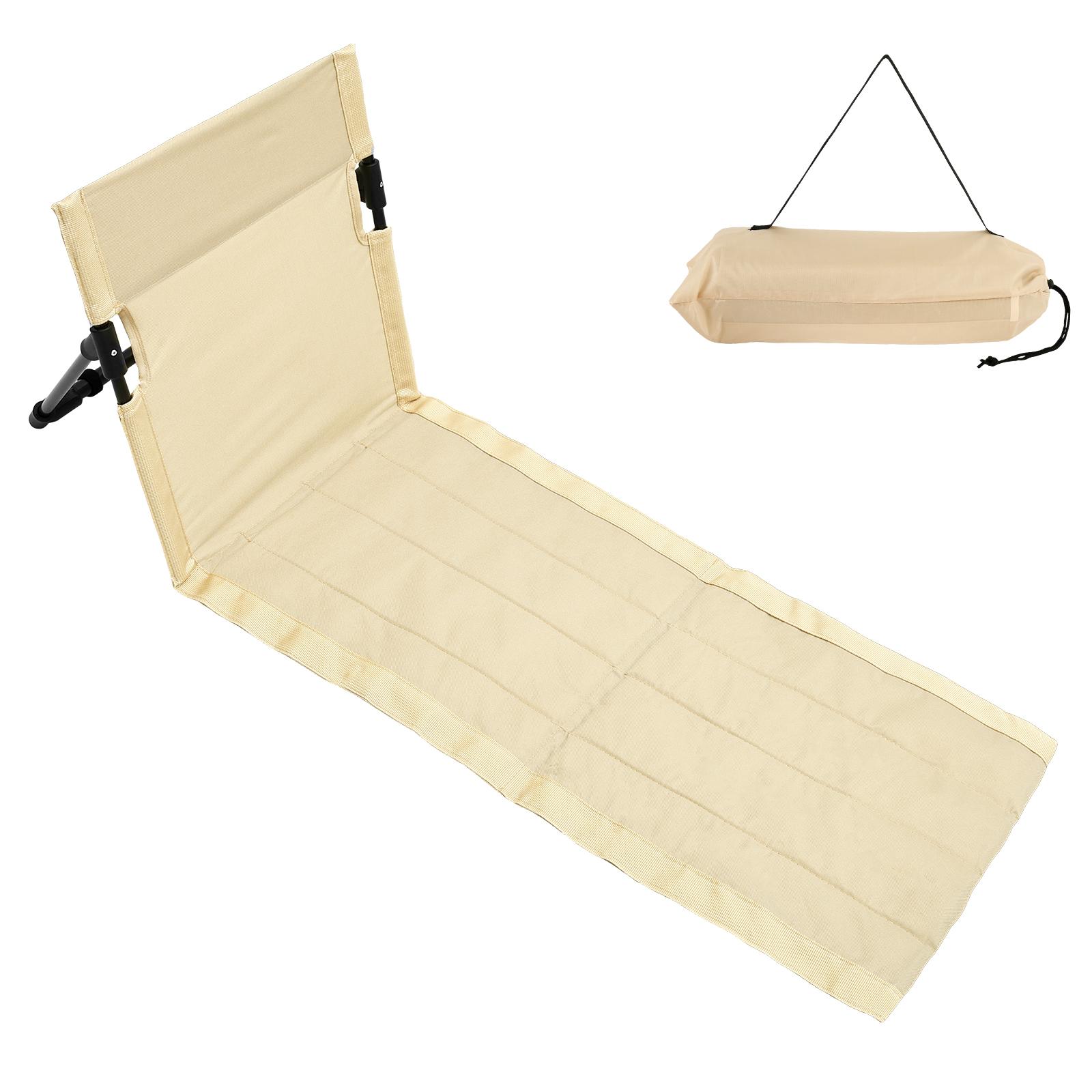 

Foldable Camping Chair Oxford Cloth Camping Floor Chair With Incline Function Waterproof Beach Floor Chair Park Outdoor Tool бежевый