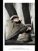 Men's High-Top Martin Boots - Velvet Winter Work Shoes, Retro Style with Thick Soles and Warm Cotton Lining.